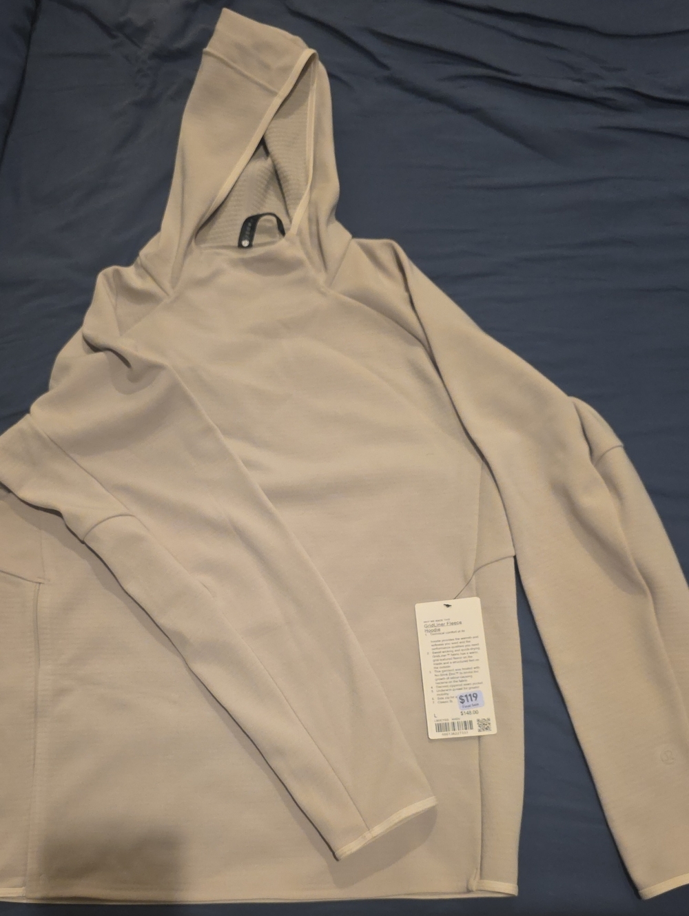 lululemon Men's GridLiner Fleece Hooded Sweater - Light Beige
